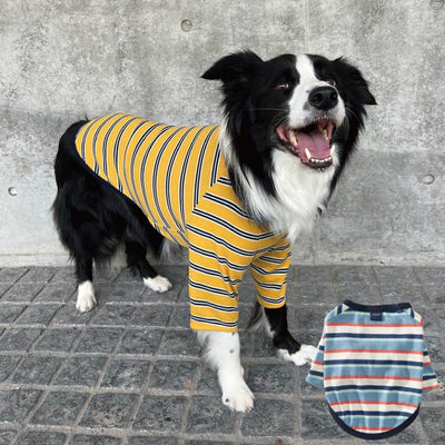 ストレッチボーダーロングTシャツ 中型犬 - VERY-PET