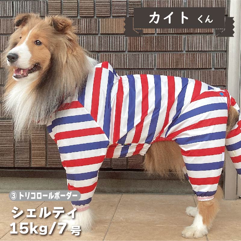 【新型】ストレッチフルカバー レインコート 4脚 中型犬用 - VERY-PET